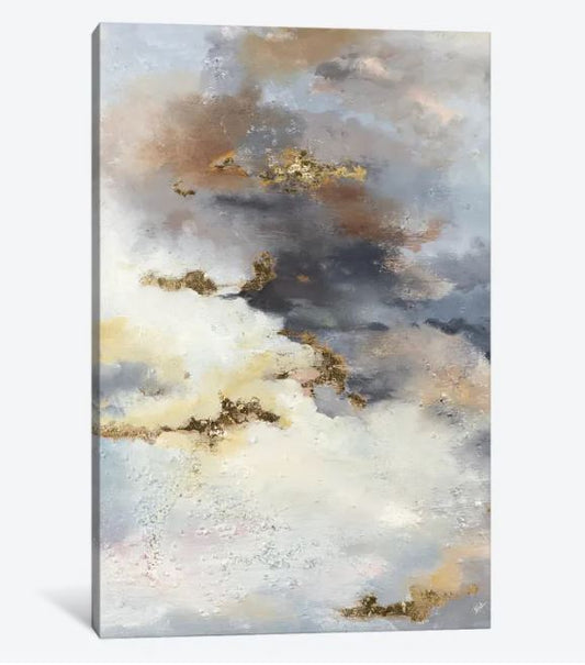 Abstract Hand-Painted Wall Art with Wooden Frame – Thick Canvas Decor for Home & Office