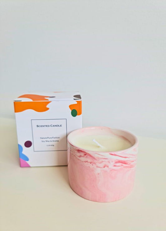 شمعة برائحة الليمون في وعاء زجاجي فاخر - عطر يدوم طويلاً - يصل إلى 48 ساعة من الاحتراق الفاخر