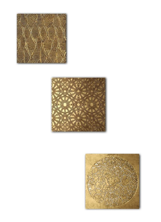 Hand-Painted Abstract Wall Art – Set of 3 Floating Frame Canvas Paintings – Living Room & Office Décor