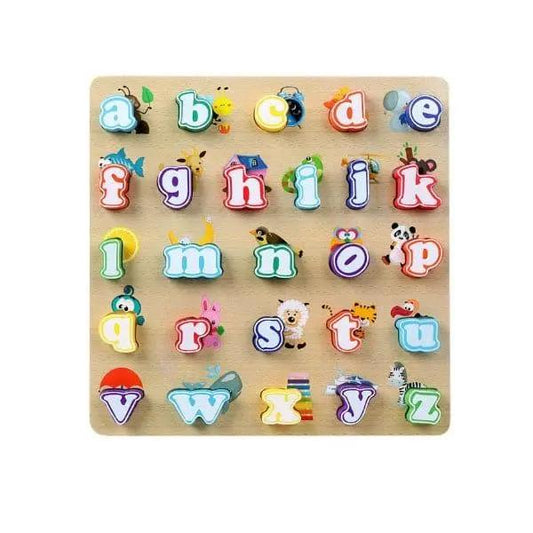 Alphabet Puzzle, Kids Early Development Toy, 3D Wooden Alphabet Capital and Small Letters - Fatio General Trading