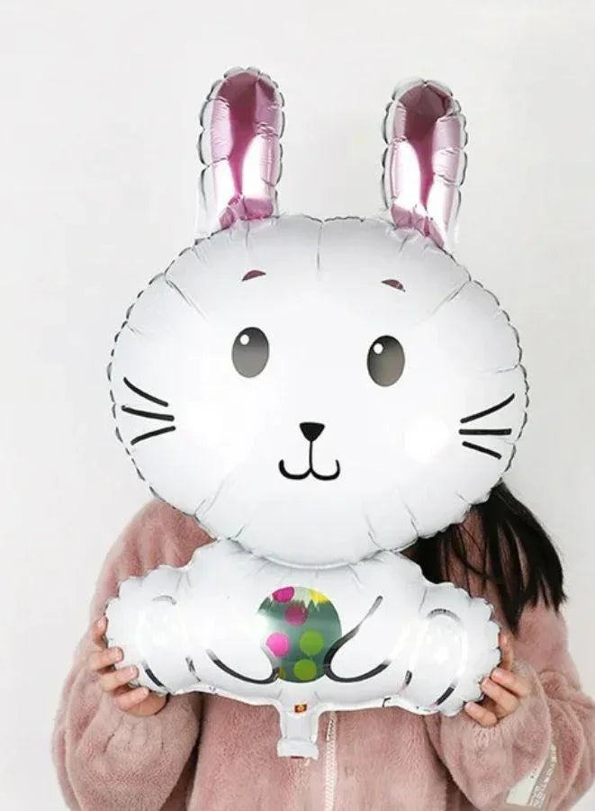 Set of 2 Bunny Balloons, Easter Day Decorations Happy Easter Day Easter Bunny Rabbit Foil Balloons for Easter Party, Birthday Party Decorations Supplies