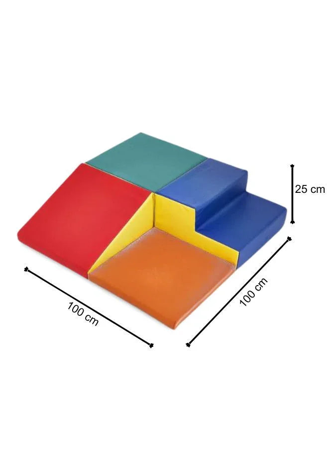 مجموعة ألعاب إسفنجية ناعمة متعددة الأغراض لوقت اللعب والتسلق مكونة من 4 قطع للرضع والأطفال الصغار | رغوة ناعمة للزحف والتسلق ولعب المكعبات في المنزل والرعاية النهارية