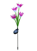 Beautiful Romantic Waterproof Solar Powered LED Simulation Lily Flower Light Lamp Landscape Lighting With Stake For Outdoor Garden Yard Lawn Path Balcony Party Decoration, Violet Fatio General Trading