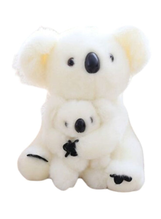 2 pcs Lovely Cotton made Koala Plush Toys Koala Bear Mother and Child Stuffed Soft Doll Kids Lovely Gift Toys 28cm, White Fatio General Trading