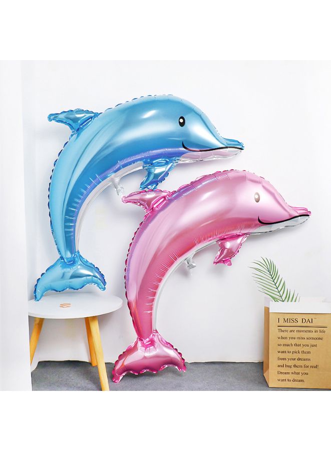 1 pc  Birthday Party Balloons Large Size Dolphin Foil Balloon Adult & Kids Party Theme Decorations for Birthday, Anniversary, Baby Shower, Blue