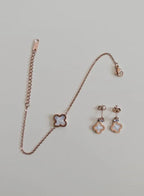 مجوهرات فاخرة شل أربع أوراق البرسيم ارتفع الذهب الأسود اللون البرسيم سوار للنساء