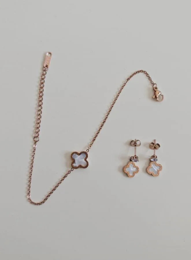 مجوهرات فاخرة شل أربع أوراق البرسيم ارتفع الذهب الأسود اللون البرسيم سوار للنساء