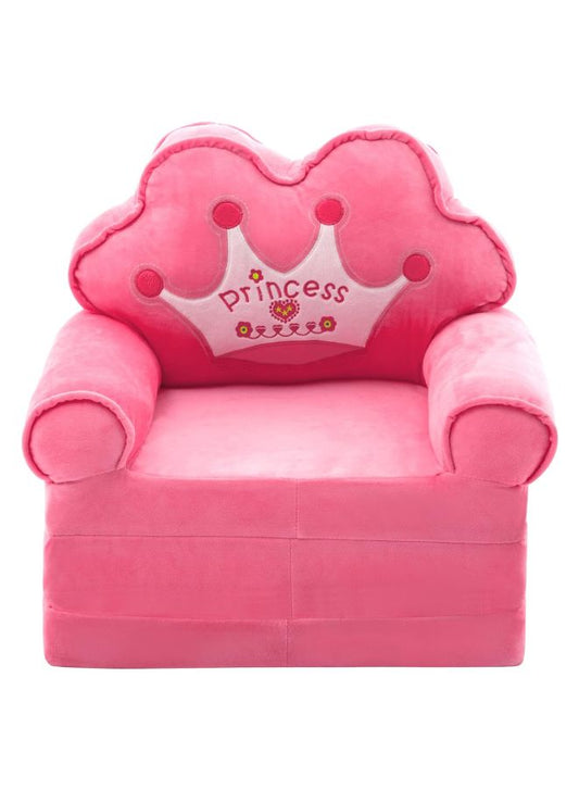 Foldable Toddler Chair Lounger for Kids, Removable and Washable Lazy Sleeping Sofa for Kids, Baby Sofa Bed Foldable Chair, Pink Princess