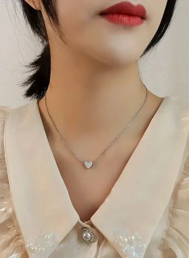 Preserved Red Rose with Heart shape Silver Necklace in Heart Shape Jewelry Box-Valentines Day Gifts for Her