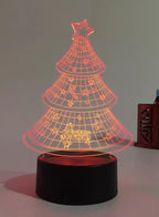 3D Christmas Tree Shape Night Light Touch Table Desk Optical Illusion Lamps 7 Color Changing Lights Home Decoration Xmas Birthday Gift Fatio General Trading