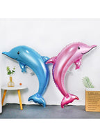 1 pc  Birthday Party Balloons Large Size Dolphin Foil Balloon Adult & Kids Party Theme Decorations for Birthday, Anniversary, Baby Shower, Blue