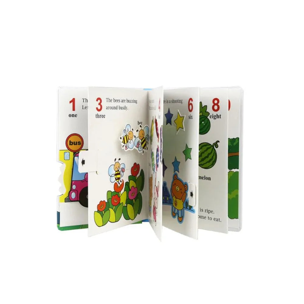 4 Book Set, First Word Pop Up Book Set for Kids, Basic Skill and Literacy Learning Book for Kids Aged 1 to 6, Time, Counting, Colors, and Everyday Things Fatio General Trading