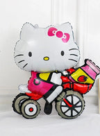 3 قطع من بالونات هالو كيتي من رقائق الفويل لتزيين الحفلات، لوازم فكرة الاحتفال بعيد ميلاد سعيد