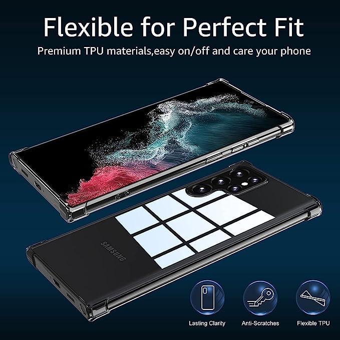 Samsung Galaxy S22 Ultra Clear Case Cover | Transparent Soft TPU Protective Case