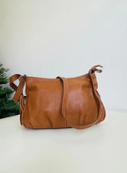 Effetty Leather Shoulder Bag for Women Genuine Cow Leather Handbag Made in Italy with Long Strap