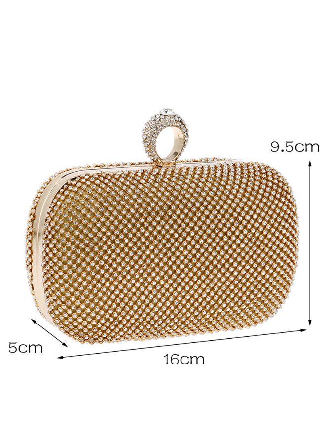 Diamond-Studded Crystal Clutch with Chain for Women's Parties and Weddings