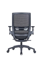 Sleek Black Mesh Office Chair with Adjustable 3D Armrests and Four-Position Locking for Home/Office