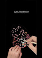 30 قطعة بيضة عيد الفصح قلادة الحلي خدش بطاقات عيد الفصح الحرف عدة مضحك الأطفال DIY بها بنفسك الملونة خدش رسمت البيض هدية