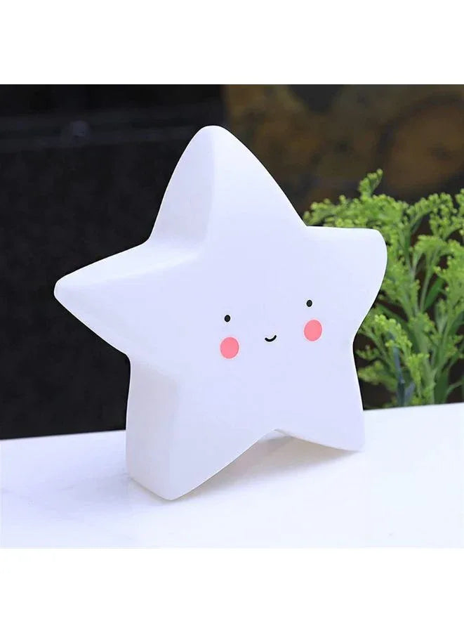 Portable Cartoon LED Night Light for Kids Bedroom Table Lamp Bedside Moon Star Nightlight Best Birthday Gift, Home Décor, Kid' Room Decoration, Living Room