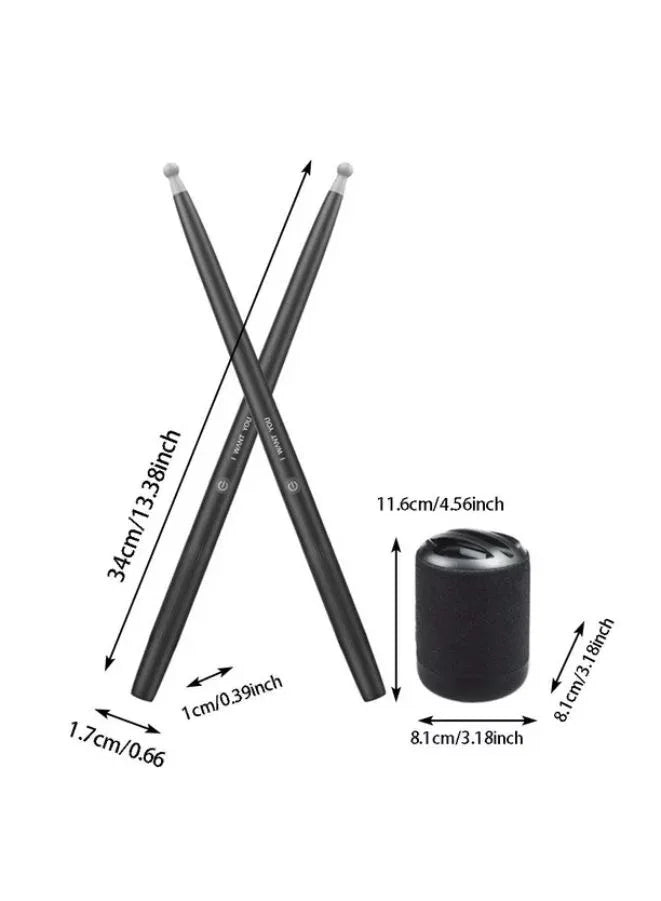 Virtual Drum Kit with Light, Portable Electric Air Drum Set Air Drum Sticks, Anti-slip Design, Ultra-low Latency