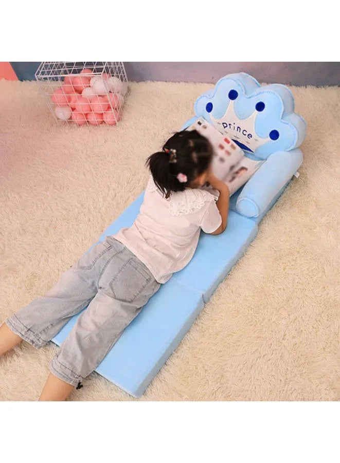 Foldable Toddler Chair Lounger for Kids, Removable and Washable Lazy Sleeping Sofa for Kids, Baby Sofa Bed Foldable Chair, Blue Prince