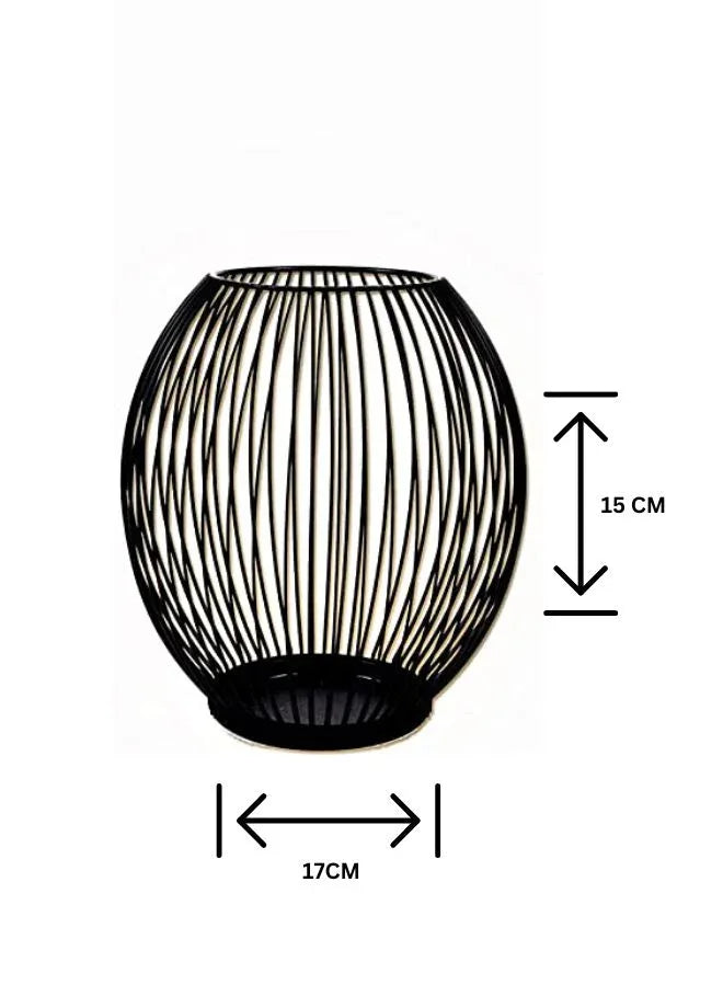 حامل شموع مزخرف أنيق على شكل بيضاوي - قطعة مركزية رائعة للأجواء والاسترخاء