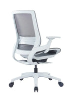 Ergonomic Grey Mesh Office Chair with Adjustable Armrests and Four-Position Lock Mechanism for Home or Office