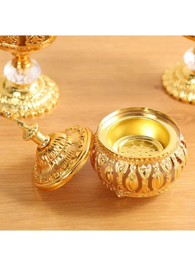Luxurious Golden Essence Burner for Home - Portable Bakhoor Burner for Aromatherapy at Home, Office