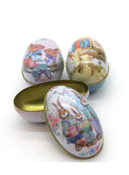 6 Pcs Metal Easter Egg Boxes | Bunny & Chick Print Candy Boxes for Easter Party Favors