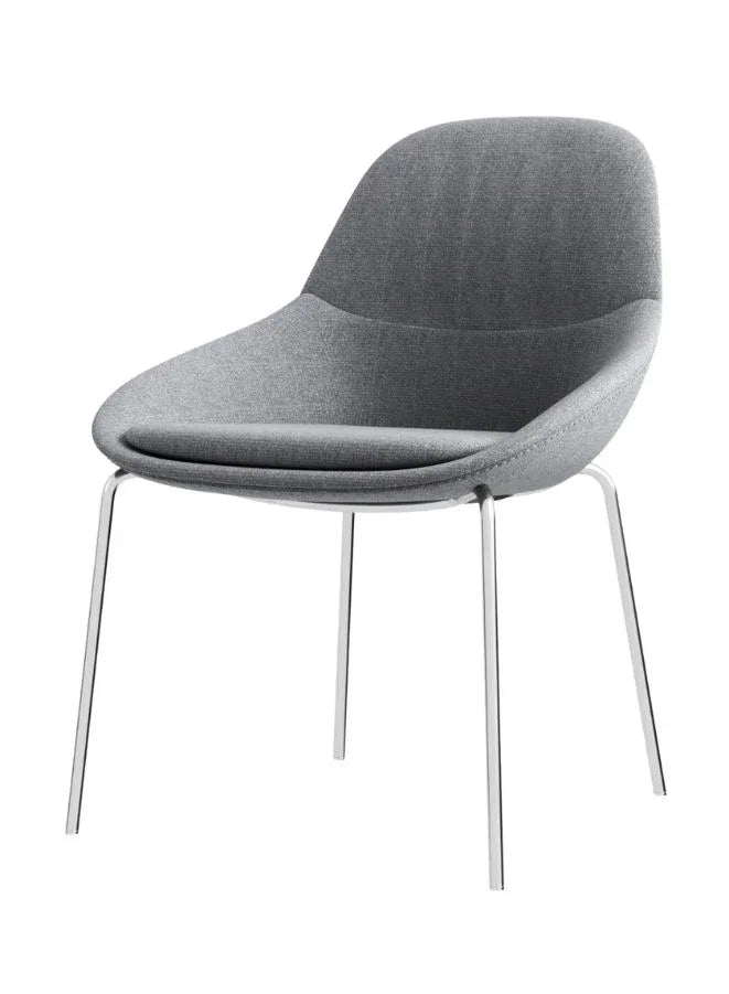 Modern Grey Visitor Chair with Chrome Legs – Stylish Waiting Room & Reception Seating