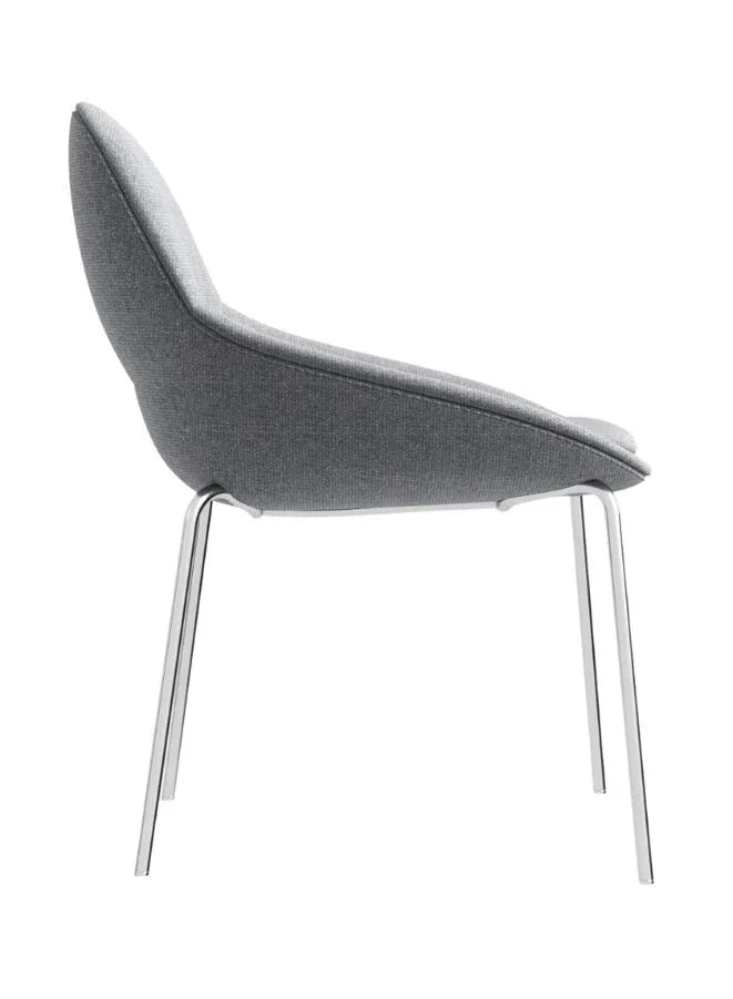 Modern Grey Visitor Chair with Chrome Legs – Stylish Waiting Room & Reception Seating