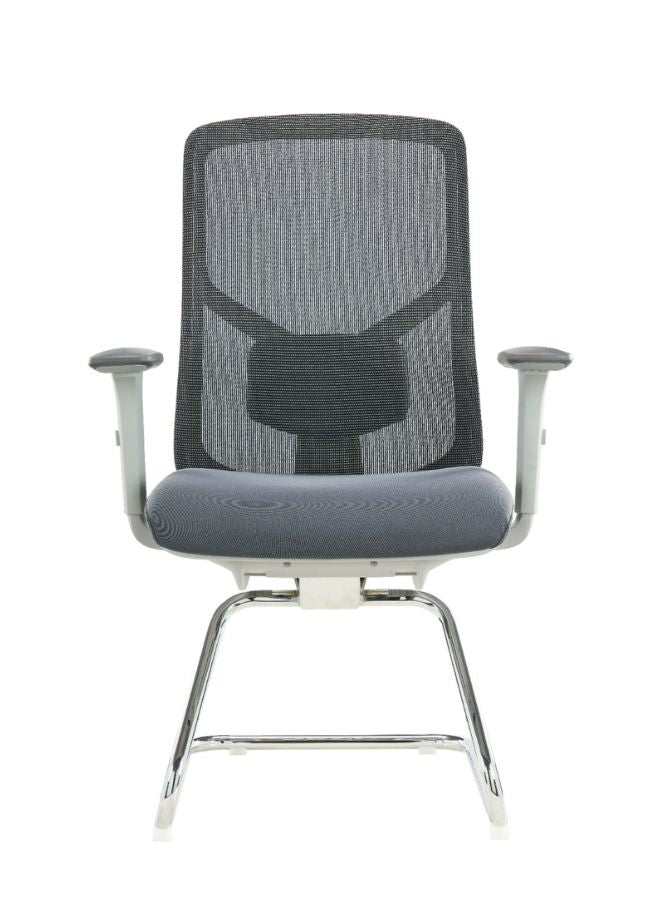 Ergonomic office chair with mesh backrest and gray seat on a white background