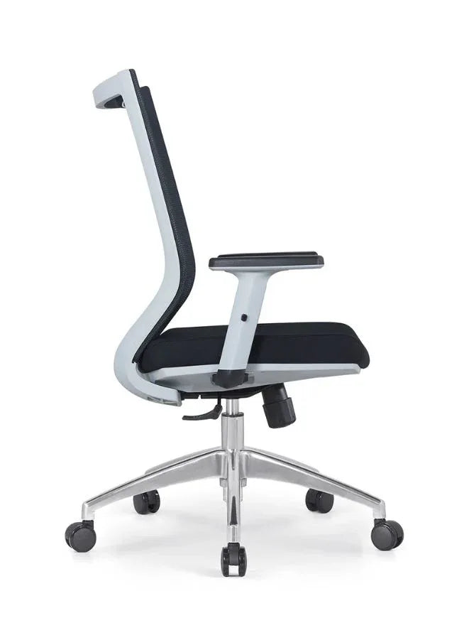 Black office chair with a white background
