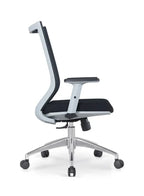 Black office chair with a white background