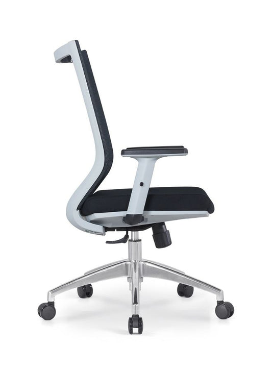 Black office chair with a white background