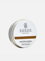 Barbero Eastern Sandal beard cream balm container on a white background