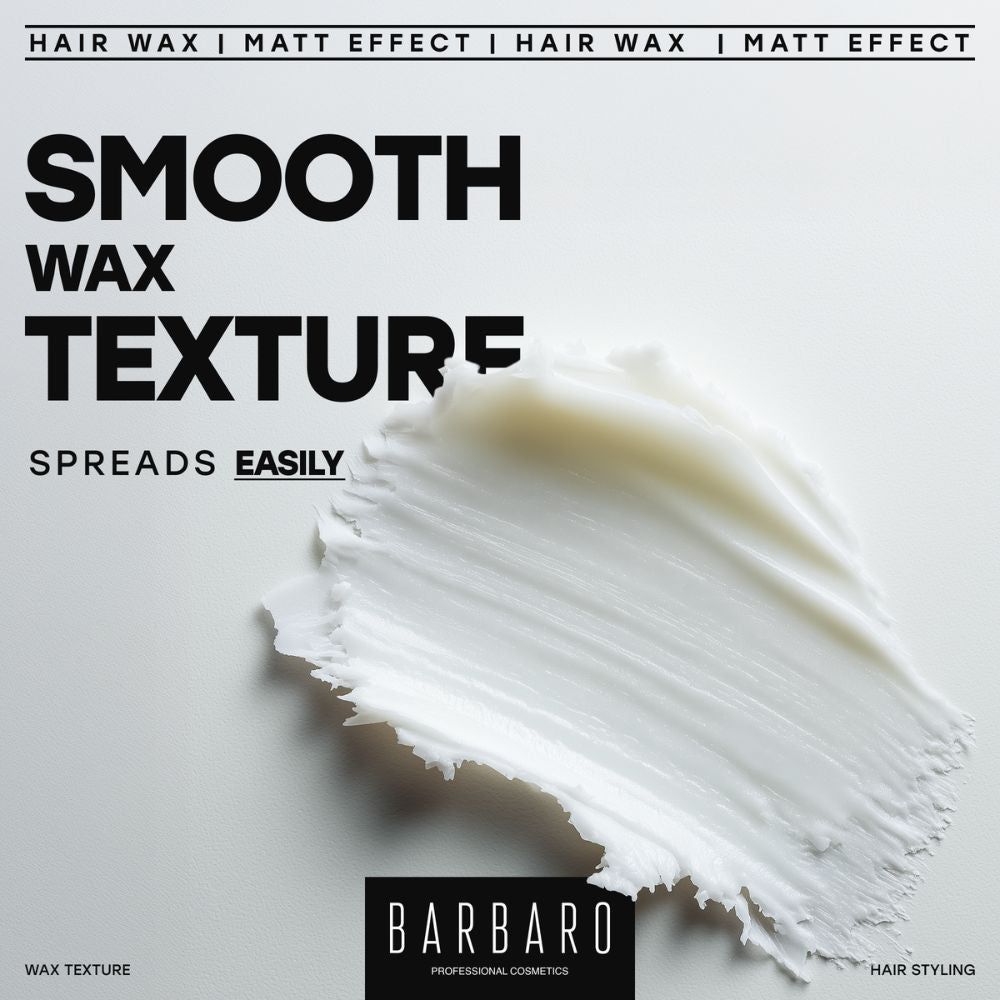 Barbaro Matte Hair Styling Wax – Flexible Strong Hold Wax for Men with Natural Matte Finish, Textured Definition & Sandalwood Aroma – 100g