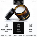 Barbaro Matte Hair Styling Wax – Flexible Strong Hold Wax for Men with Natural Matte Finish, Textured Definition & Sandalwood Aroma – 100g