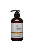 Barbaro 3-in-1 shampoo, shower, and shaving gel bottle on a white background