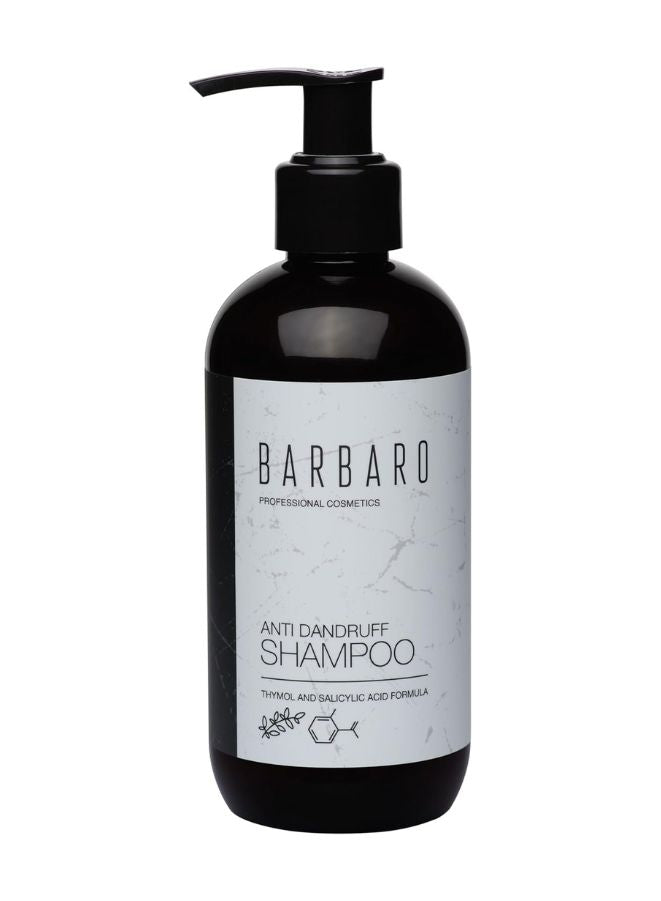 Barbaro anti-dandruff shampoo bottle on a white background