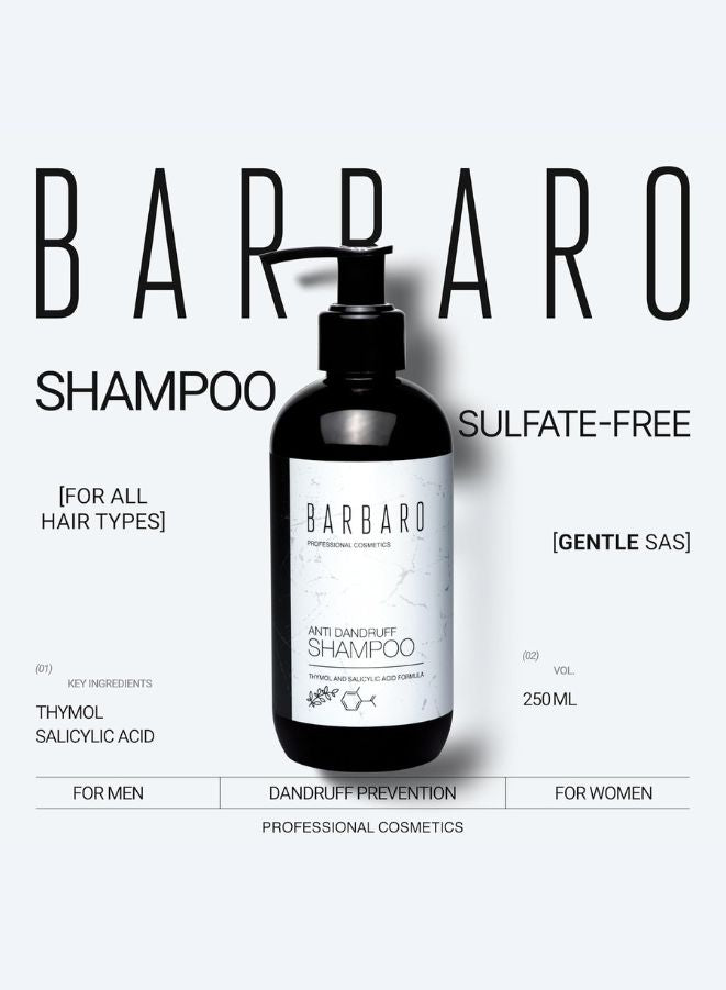 Barbaro shampoo bottle with label on a white background