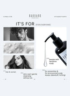Barbaro shampoo bottle with text on a white background