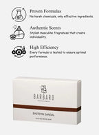 Barbaro soap packaging with product features listed on a white background