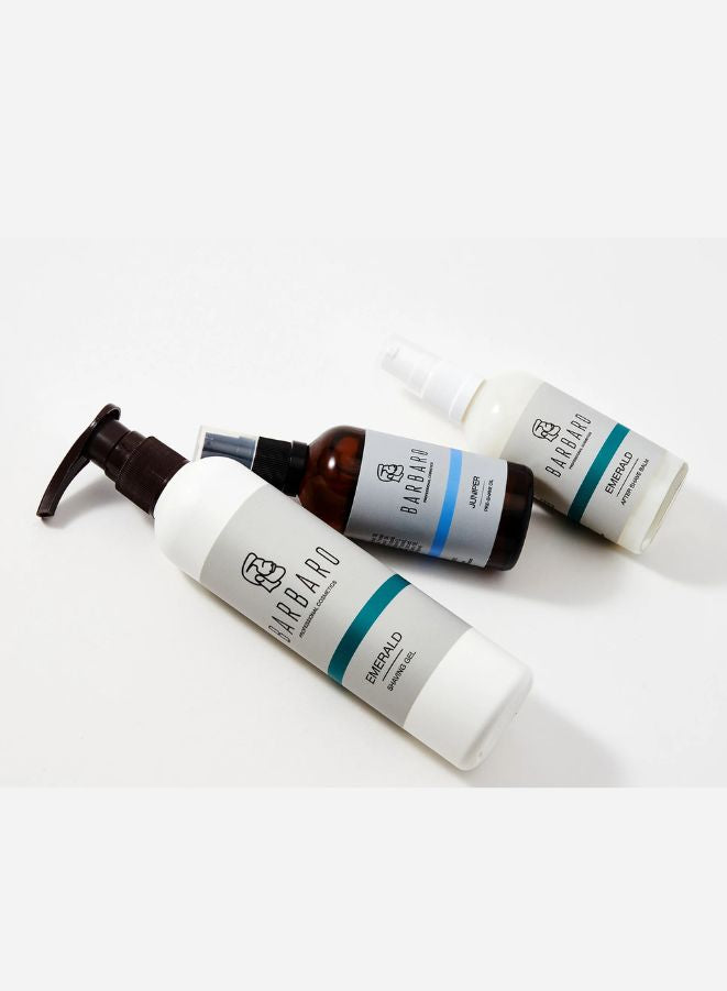 Three skincare products with visible brand labels on a white background