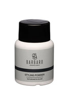 Barbaro hair styling powder container on a white background