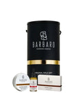 Barbaro grooming products including a beard oil, beard cream, and beard soap on a white background