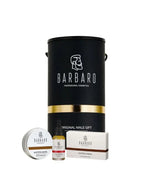 Barbaro grooming products including a beard oil, beard cream, and beard soap on a white background