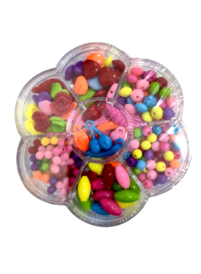 مجموعة 250 قطعة من الخرز DIY لصنع المجوهرات للأطفال والكبار، وقلادة يدوية، وأساور، وحلقة شعر وأكثر من ذلك باستخدام صندوق أدوات صناعة الخرز الأكريليك الملون مع الملحقات، تصميم 2