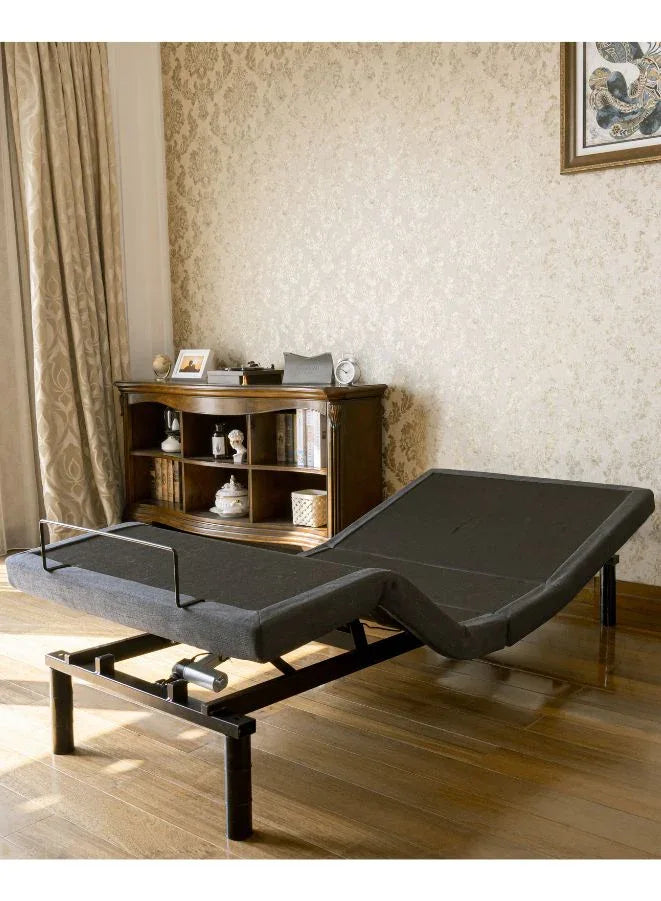 FlexiSpot Adjustable Bed Base with Head & Foot Incline, Durable Motorized Steel Frame, Wired Remote Control, Multiple Height Legs & Synchronized Adjustment for Customized Comfort