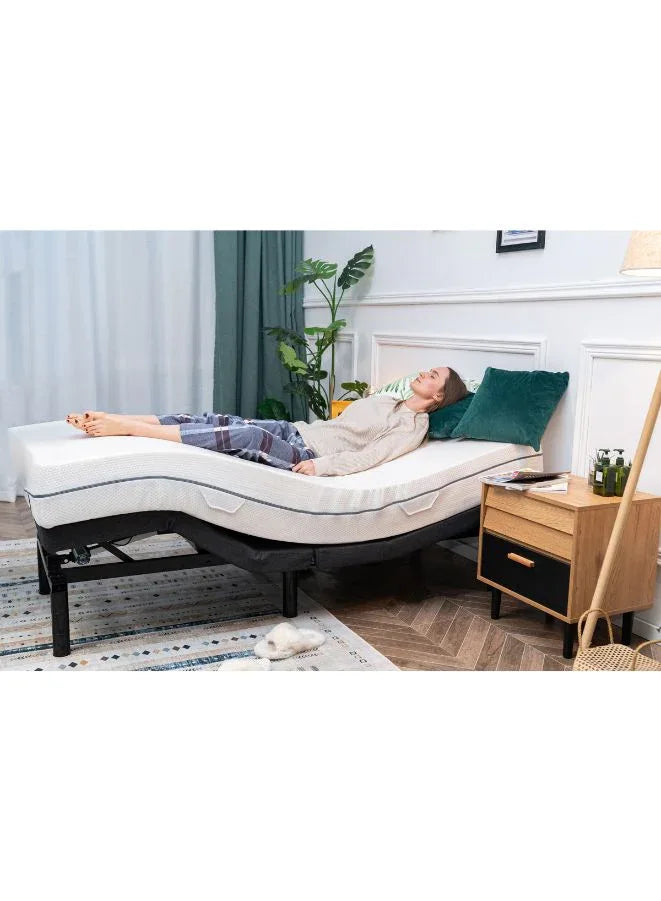 FlexiSpot Adjustable Bed Base with Head & Foot Incline, Durable Motorized Steel Frame, Wired Remote Control, Multiple Height Legs & Synchronized Adjustment for Customized Comfort